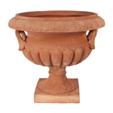 Terracotta Chalice Vase with Handles